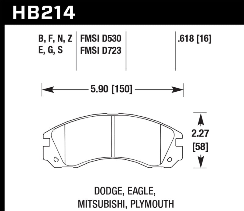 Hawk Mitsubishi Eclipse GT HPS Street Front Brake Pads