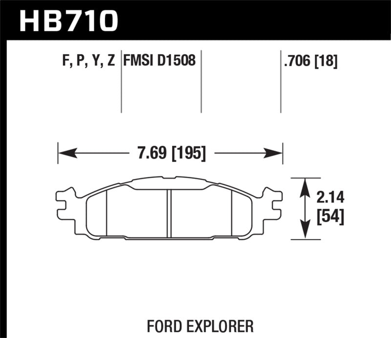 Hawk 11-13 Ford Explorer/12-13 Taurus SHO / 12-13 Lincoln MKS/MKT HPS Front Street Brake Pads