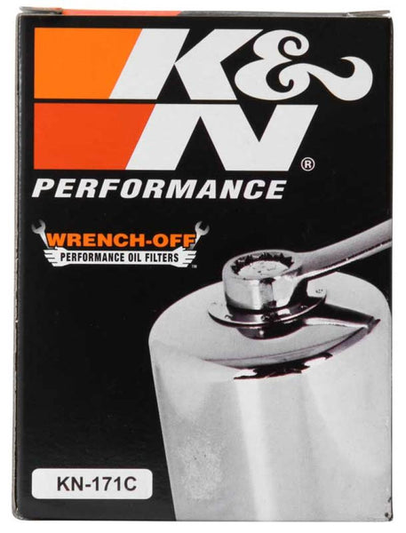 K&N Harley Davidson / Buell 3in OD x 4.063in H Chrome Oil Filter