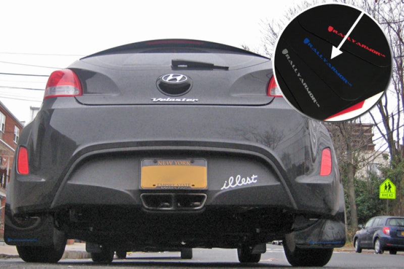 Rally Armor 12-13 Hyundai Veloster UR Black Mud Flap w/ Blue Logo