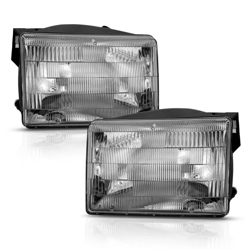 ANZO 1993-1998 Jeep Grand Cherokee Crystal Headlight Chrome (OE)