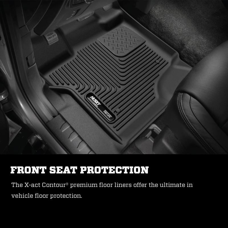 Husky Liners 15-17 Ford F-150 SuperCrew X-Act Contour Black 2nd Seat Floor Liners (Full Coverage)