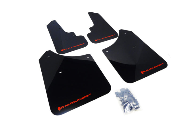 Rally Armor 2003-2008 Subaru Forester UR Black Mud Flap w/ Red Logo