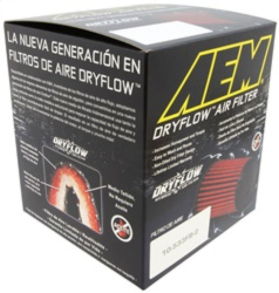 AEM Dryflow Air Filter - Oval 6.06in x 4.5in Base LxW / 6in x 4in Top LxW / 5.13in H 2.75in Flange