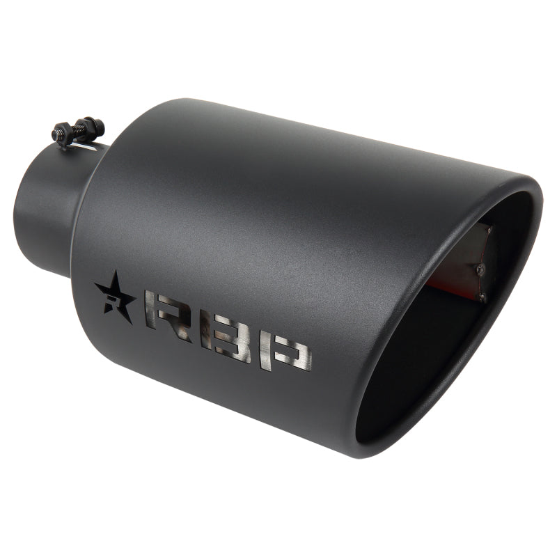 RBP RX-7 Magnum Edition High Heat Textured Exhaust Tip Inlet 4in / Outlet 8in / Length 15in - Black