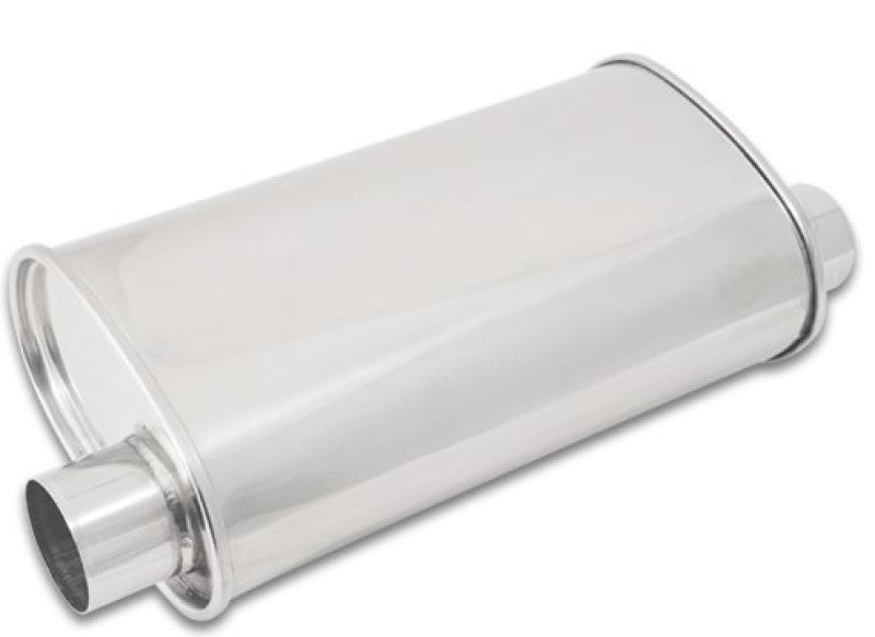 Vibrant StreetPower Oval Muffler 5in x 9in x 15in - 2.5" inlet/outlet (Offset-Offset Same Side)