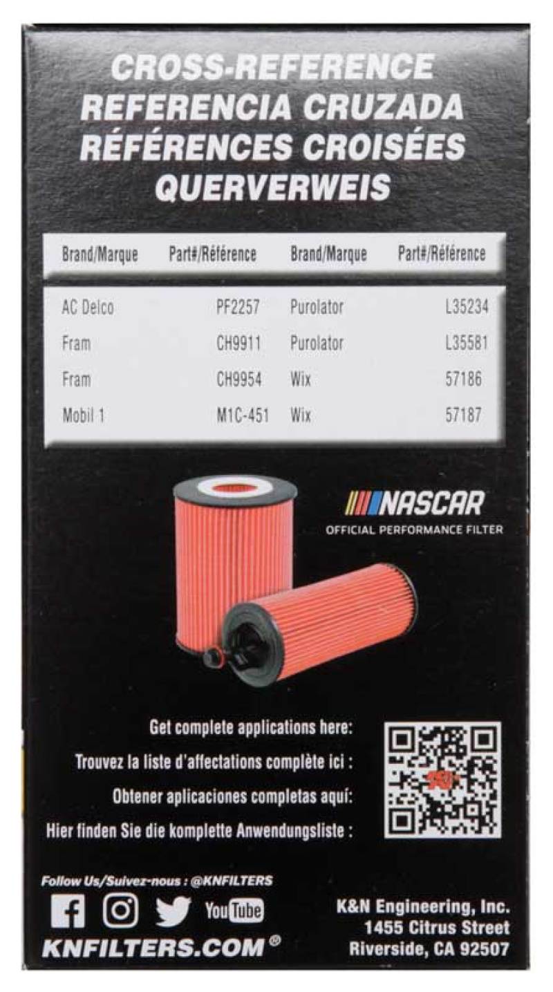 K&N 2018 Audi RS3 2.5L Cartridge Oil Filter