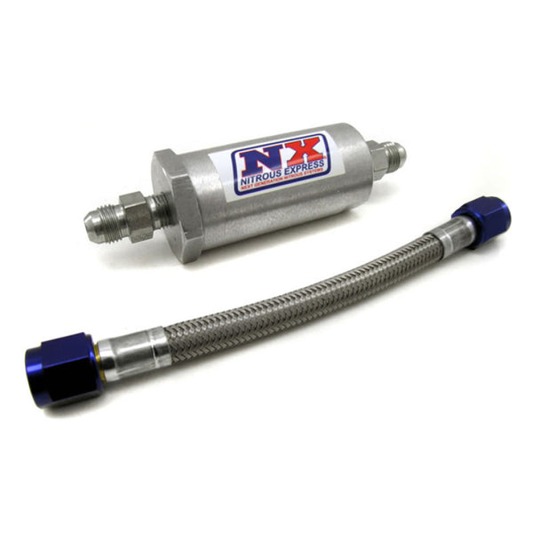 Nitrous Express 4AN Pure-Flo N2O Filter & 7 Stainless Hose (Lifetime Cleanable)