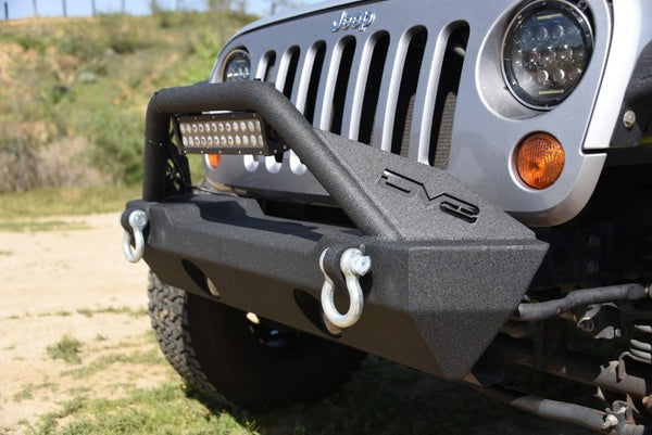 DV8 Offroad 07-18 Jeep Wrangler JK/JL FS-15 Steel Stubby Front Bumper w/ Fog Lights