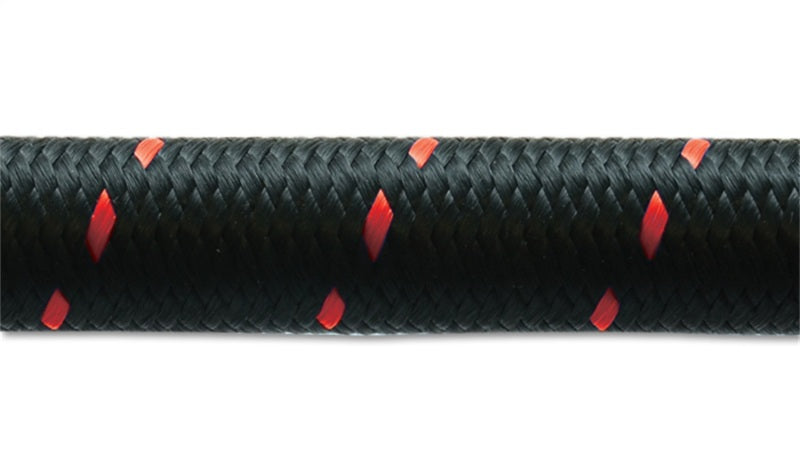 Vibrant -10 AN Two-Tone Black/Red Nylon Braided Flex Hose (2 foot roll)