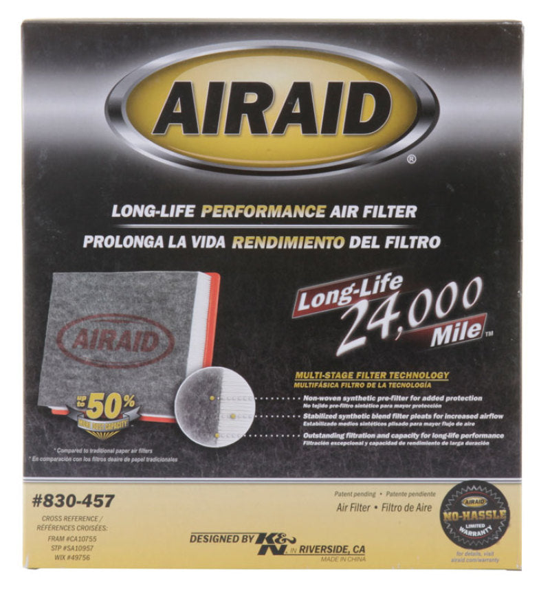 Airaid 10-19 Jeep Grand Cherokee 5.7/6.4L V8 & 3.6L V6 Direct Replacement Filter (Disposable)