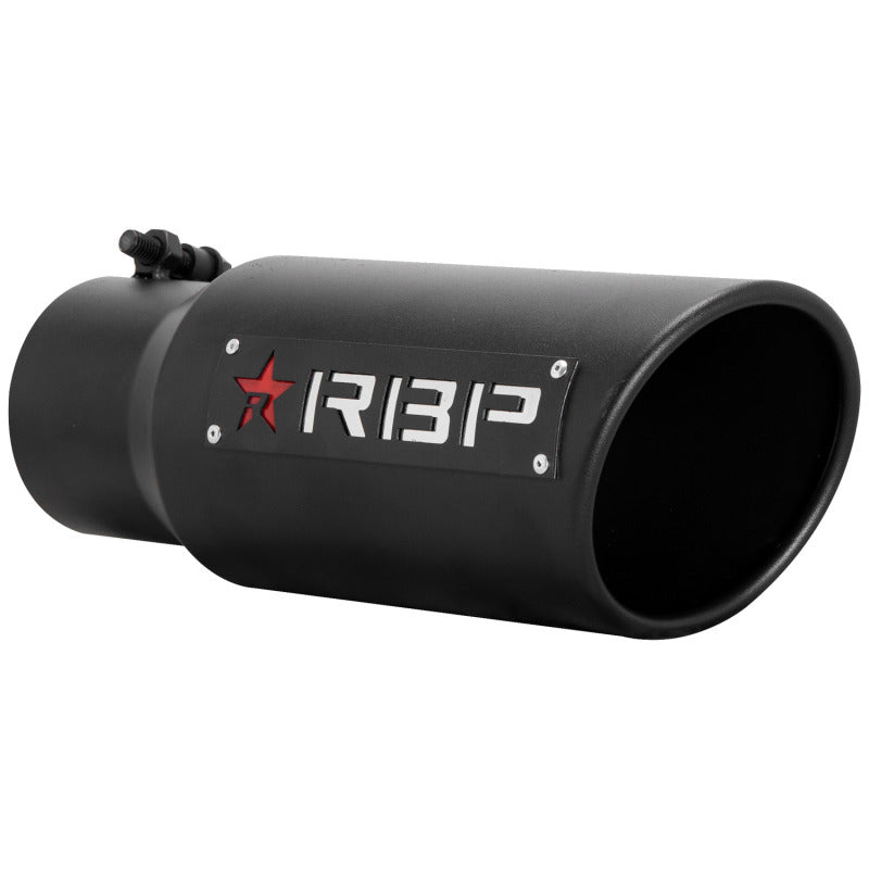 RBP RX-1 High Heat Textured Dual Badged Exhaust Tip Inlet 3.5in / Outlet 4.5in / Length 12in - Black