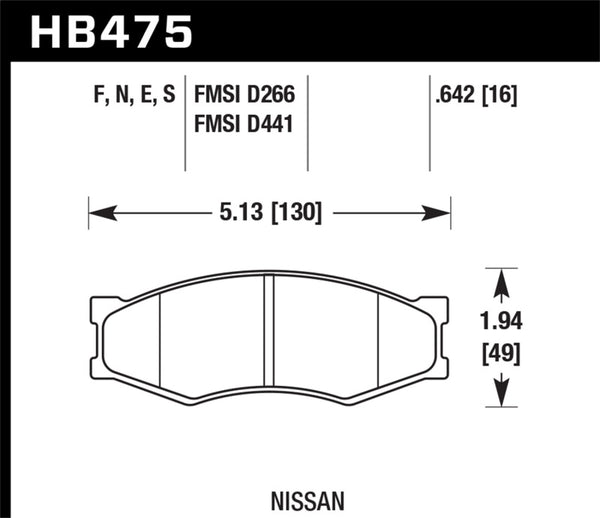 Hawk 84-87 300ZX 3.0L HPS Street Front Brake Pads (D266)