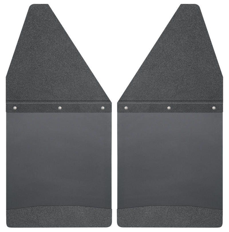 Husky Liners GM 99-16 Silverado/Sierra 12in W Black Top & Weight Kick Back Front Mud Flaps