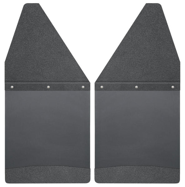 Husky Liners GM 99-16 Silverado/Sierra 12in W Black Top & Weight Kick Back Front Mud Flaps