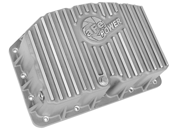 aFe Street Series Engine Oil Pan Raw w/ Machined Fins; 11-17 Ford Powerstroke V8-6.7L (td)