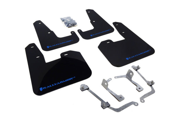 Rally Armor V2 08-11 STI (hatch only) / 11 WRX (hatch only) UR Black Mud Flap w/ Blue Logo