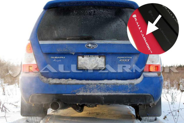 Rally Armor 2003-2008 Subaru Forester UR Red Mud Flap w/ White Logo