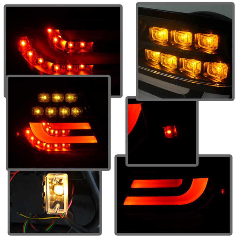 Spyder BMW E46 3-Series 04-06 2Dr Light Bar Style LED Tail Lights Black ALT-YD-BE4604-LBLED-BK