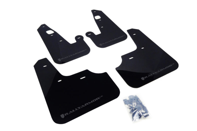 Rally Armor 2007+ Mitsubishi Lancer (doesn't fit Sportback) UR Black Mud Flap w/ Grey Logo