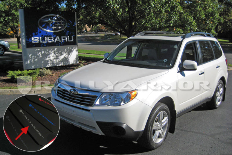 Rally Armor 2009+ Subaru Forester UR Black Mud Flap w/ Silver Logo