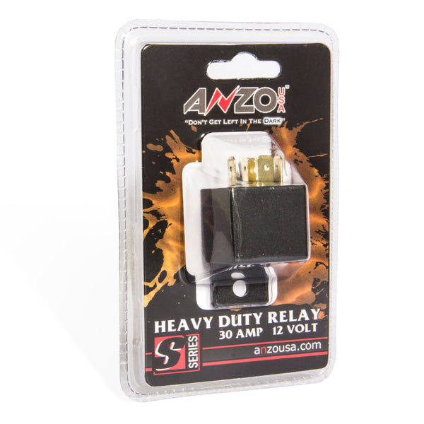 ANZO 12V 30 Amp Relay Universal 12 Volt DC 30 Amp Relay