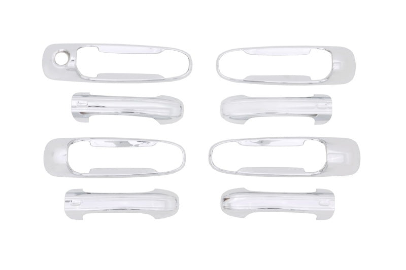 AVS 02-08 Dodge RAM 1500 (w/o Passenger Keyhole) Door Handle Covers (4 Door) 8pc Set - Chrome