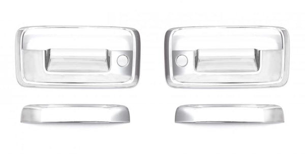 AVS 15-18 Chevy Silverado 1500 (w/o Rear Camera) Tailgate Handle Cover 2pc - Chrome