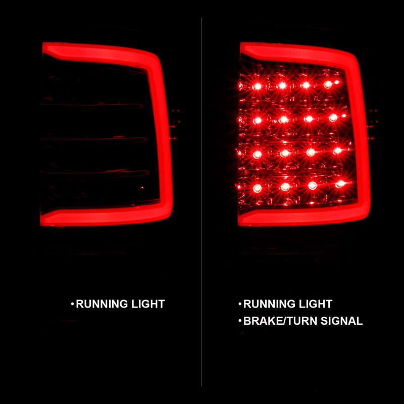 ANZO 2009-2018 Dodge Ram 1500 LED Taillight Plank Style Chrome w/Clear Lens