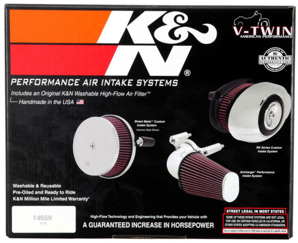 K&N Street Metal Intake System - Big 8 Black for Harley Davidson