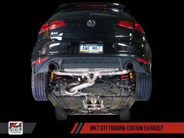 AWE Tuning VW MK7 GTI Touring Edition Exhaust - Diamond Black Tips