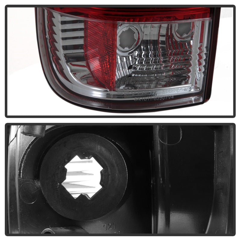 Spyder 08-16 Ford Super Duty F-250 V3 Light Bar LED Tail Lights - Red Clear (ALT-YD-FS07V3-LBLED-RC)