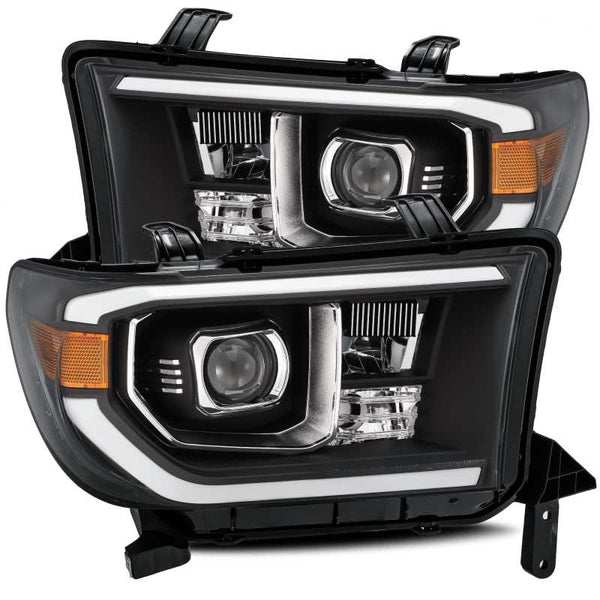 AlphaRex 07-13 Toyota Tundra PRO-Series Projector Headlights Plank Style Black w/Activation Light