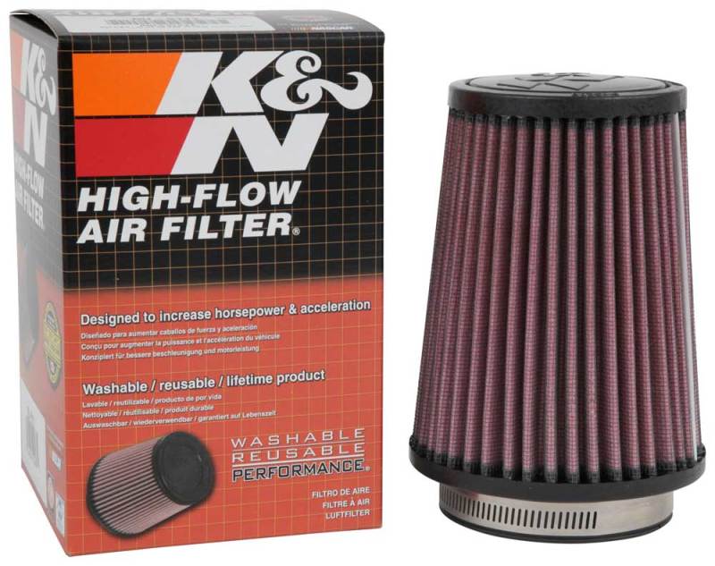 K&N Filter Universal Rubber Filter 3  Flange 4 1/2 Base inch 3 1/2 inch Top 5 3/4 inch Height