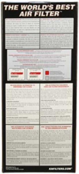 K&N Universal Filter 3.188in Flange ID x 4.5in Side A Length x 3.25in Side C Length x 11.37in Height