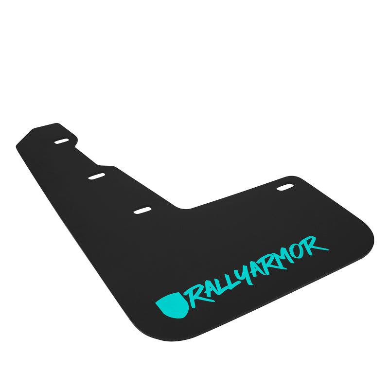 Rally Armor 15+ Subaru WRX & STi Sedan Only UR Black Mud Flap w/ Teal Logo and Altered Font