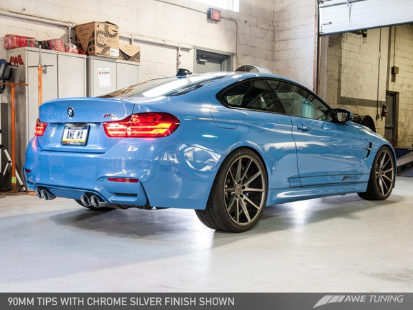 AWE Tuning BMW F8X M3/M4 Non-Resonated Track Edition Exhaust - Diamond Black Tips (90mm)