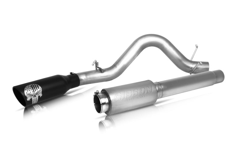 Gibson 11-14 Ford F-150 SVT Raptor 6.2L 4in Patriot Skull Series Cat-Back Single Exhaust - Stainless