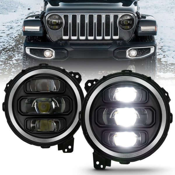 ANZO 2018-2019 Jeep Wrangler Full Led Projector H.L Black