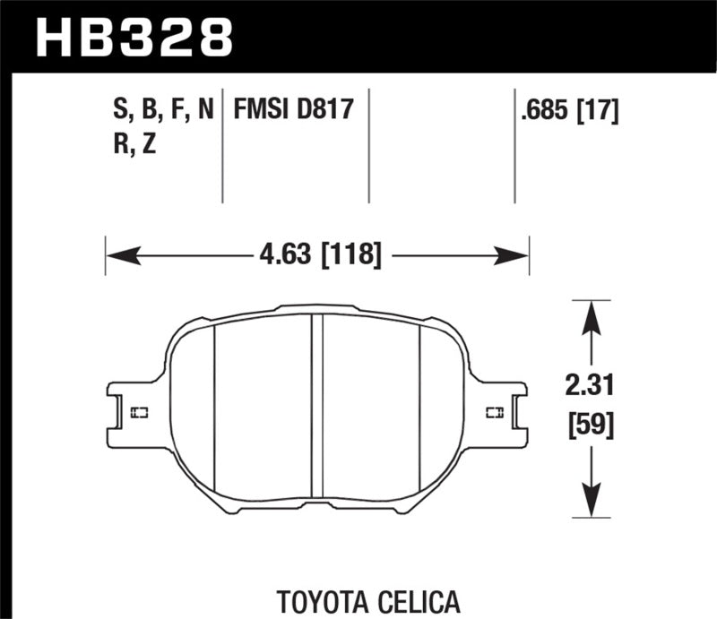 Hawk 2007-2008 Scion tC Spec HPS 5.0 Front Brake Pads