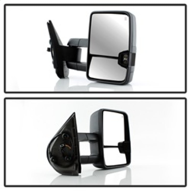 xTune Chevy Silverado 07-13 Heated Smoke LED Signal Telescoping Mirrors MIR-CSIL07S-G2-PWH-SM-SET