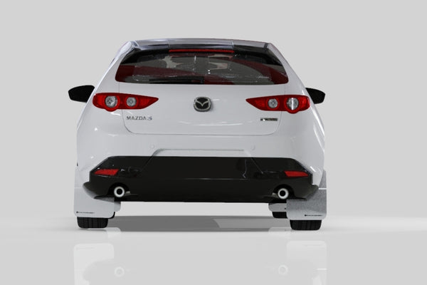 Rally Armor 2019+ Mazda3 GT Sport Hatch UR Red Mud Flap w/ White Logo