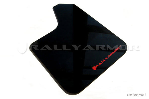 Rally Armor Universal fitment (no hardware) UR Black Mud Flap w/ Red Logo