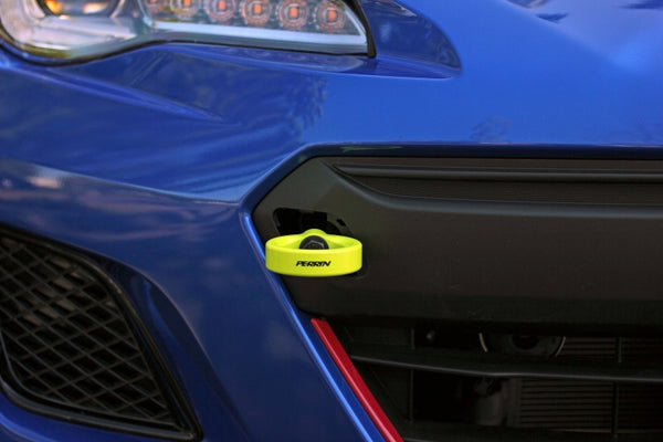 Perrin Tow Hook Kit - Front 2018+ Subaru WRX/STI - Neon Yellow